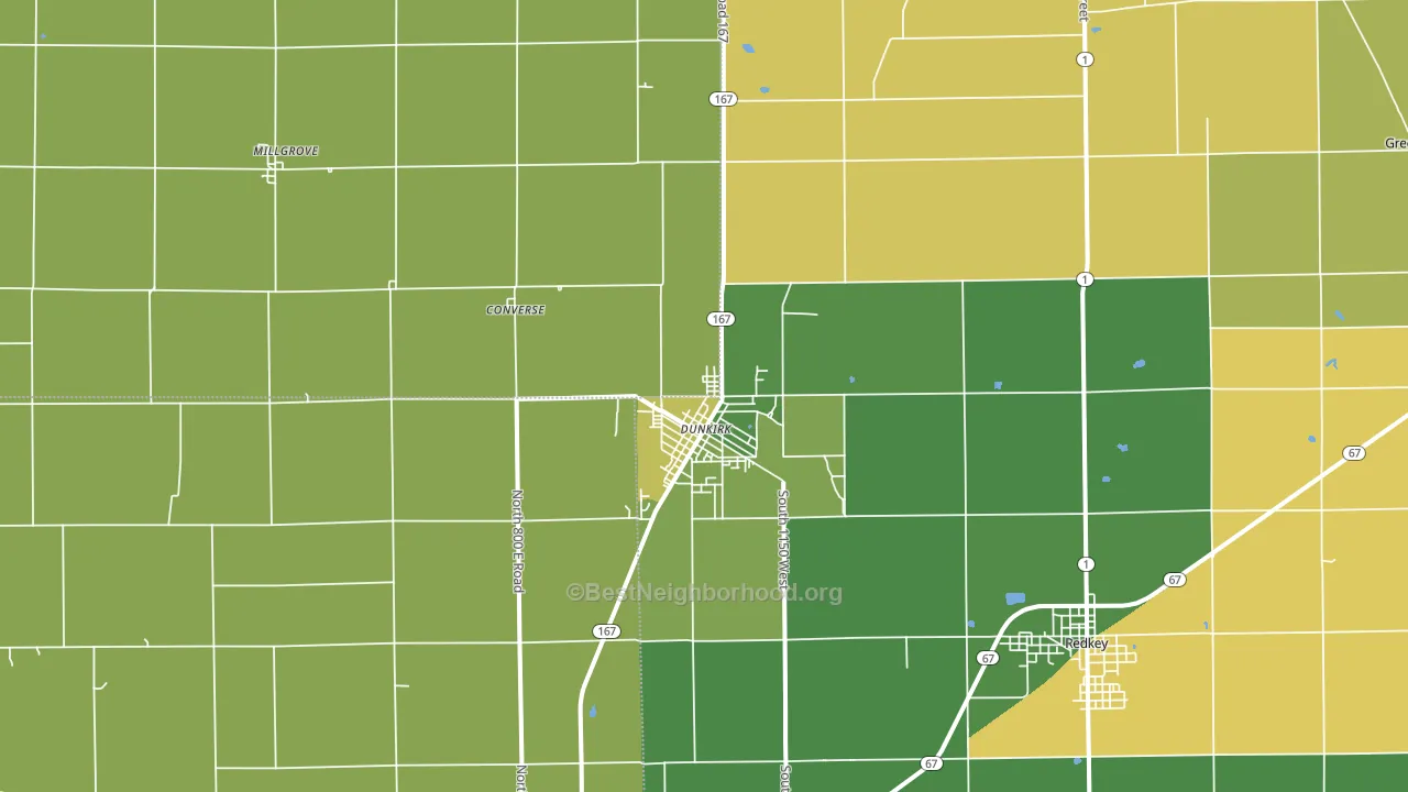 47336, IN block-group voter-turnout map