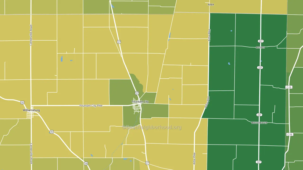 47341, IN block-group voter-turnout map