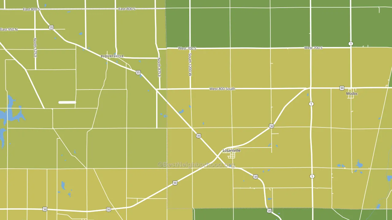47354, IN block-group voter-turnout map
