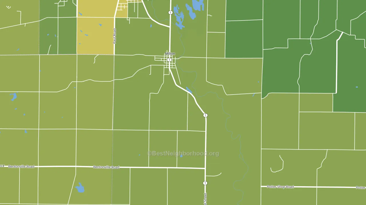 47357, IN block-group voter-turnout map