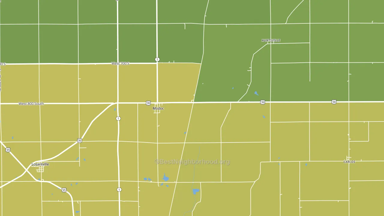 47358, IN block-group voter-turnout map