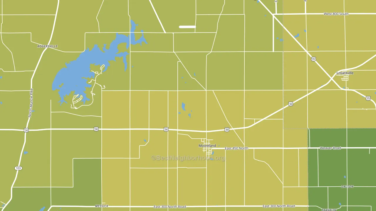 47360, IN block-group voter-turnout map