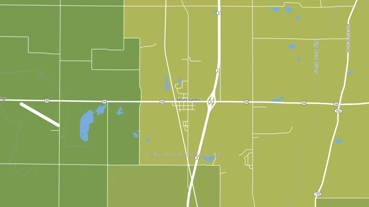 47361, IN block-group voter-turnout map