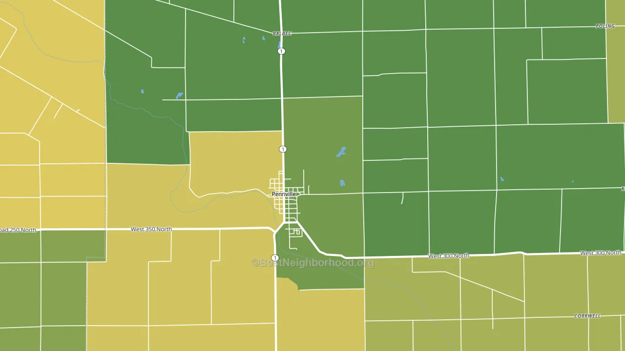 47369, IN block-group voter-turnout map