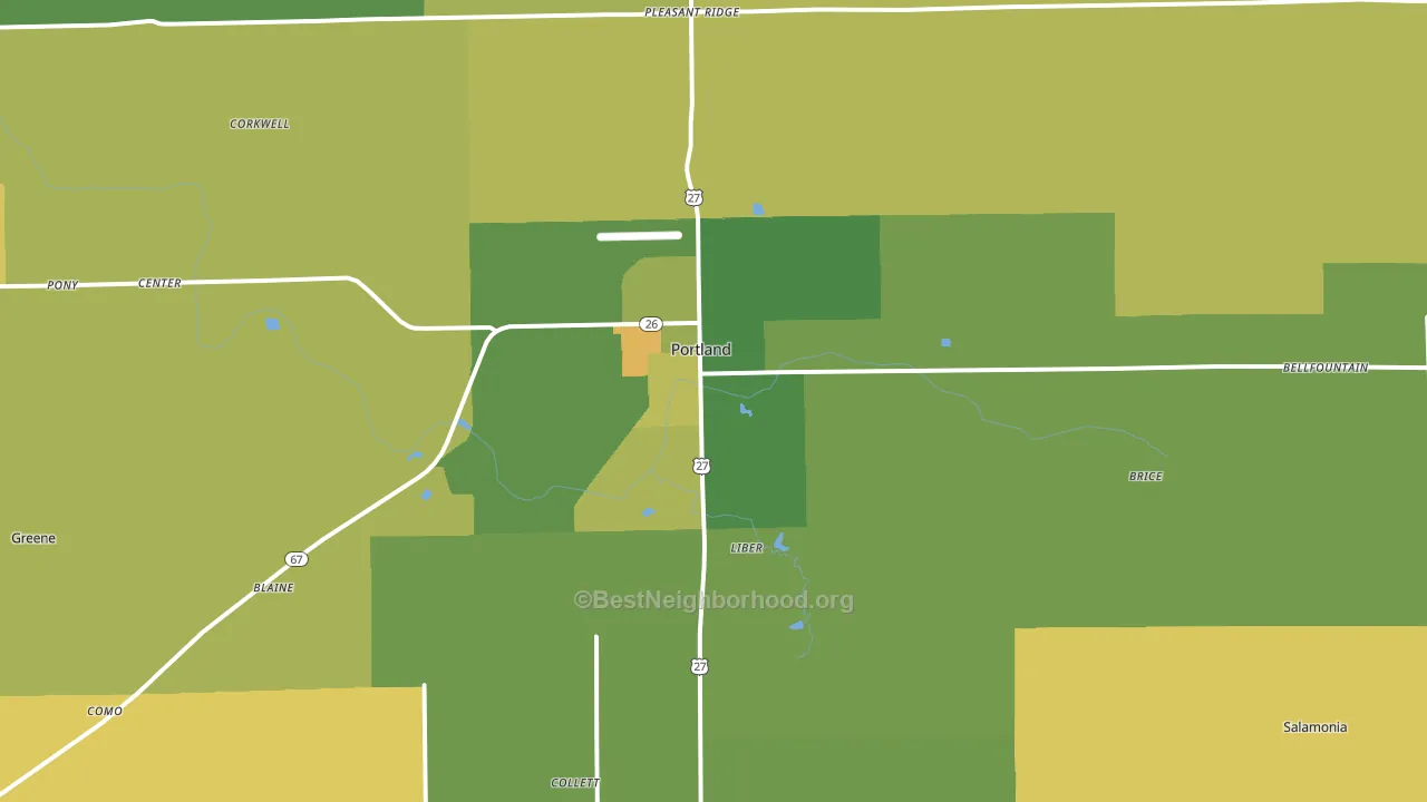 47371, IN block-group voter-turnout map