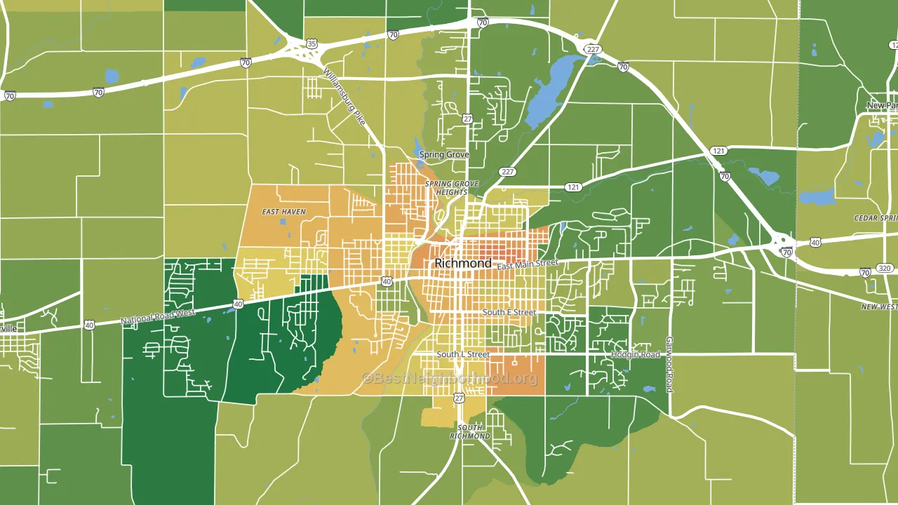 47374, IN block-group voter-turnout map