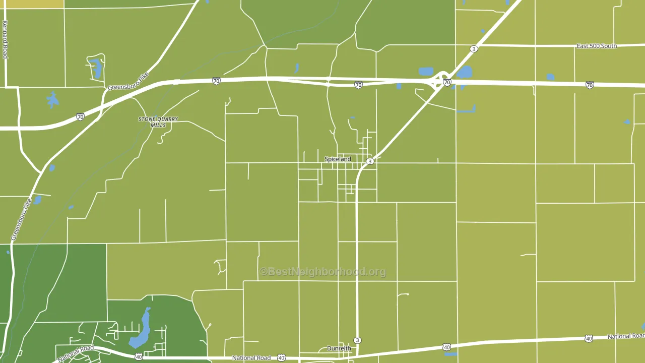 47385, IN block-group voter-turnout map