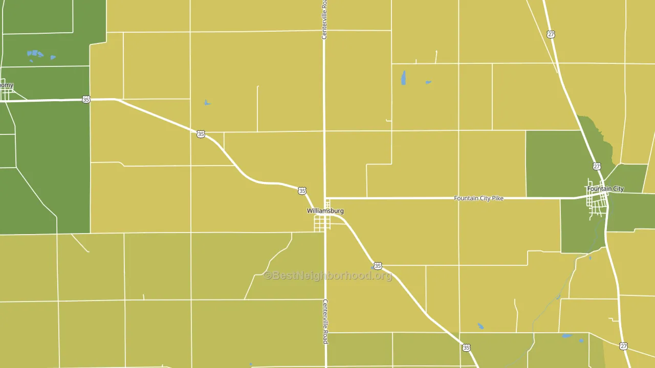 47393, IN block-group voter-turnout map