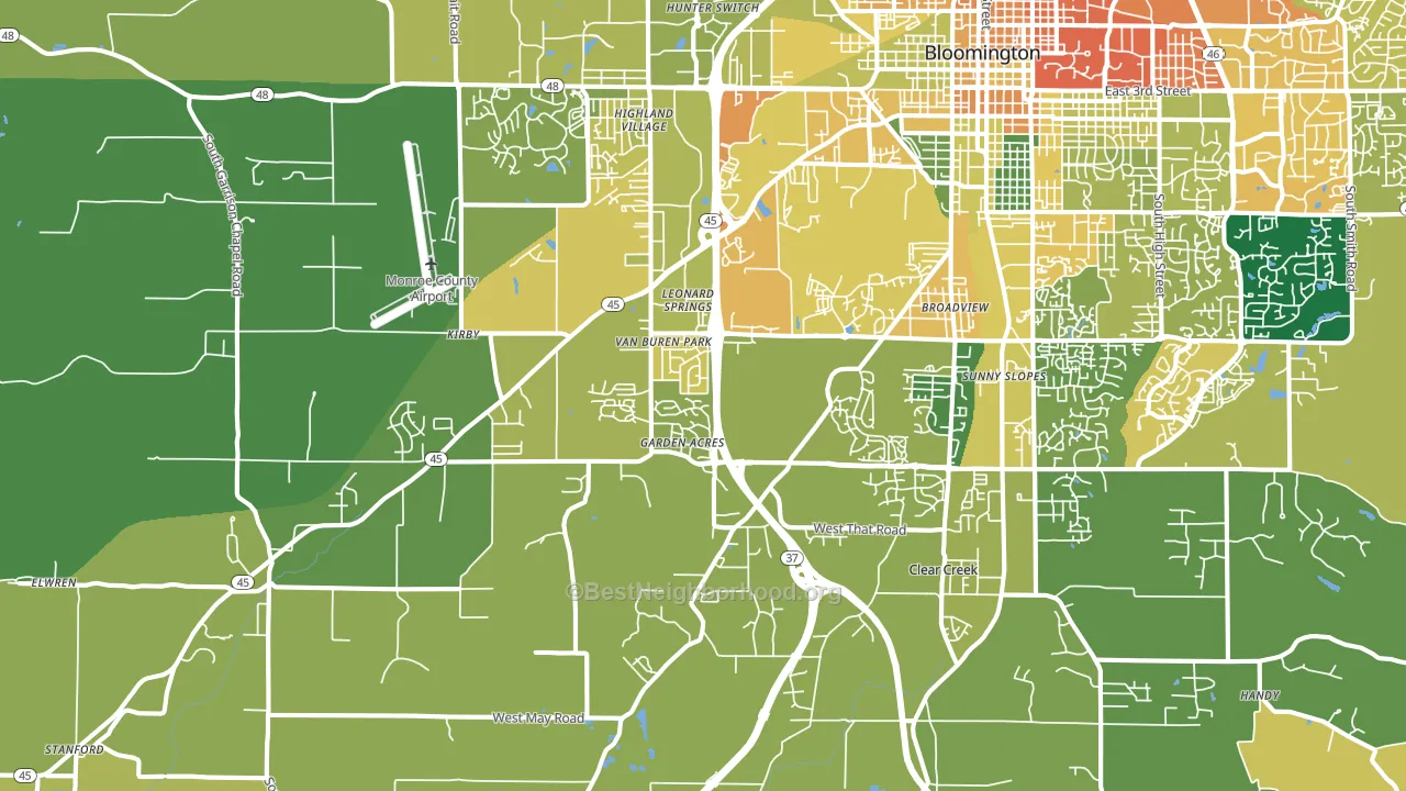 47403, IN block-group voter-turnout map