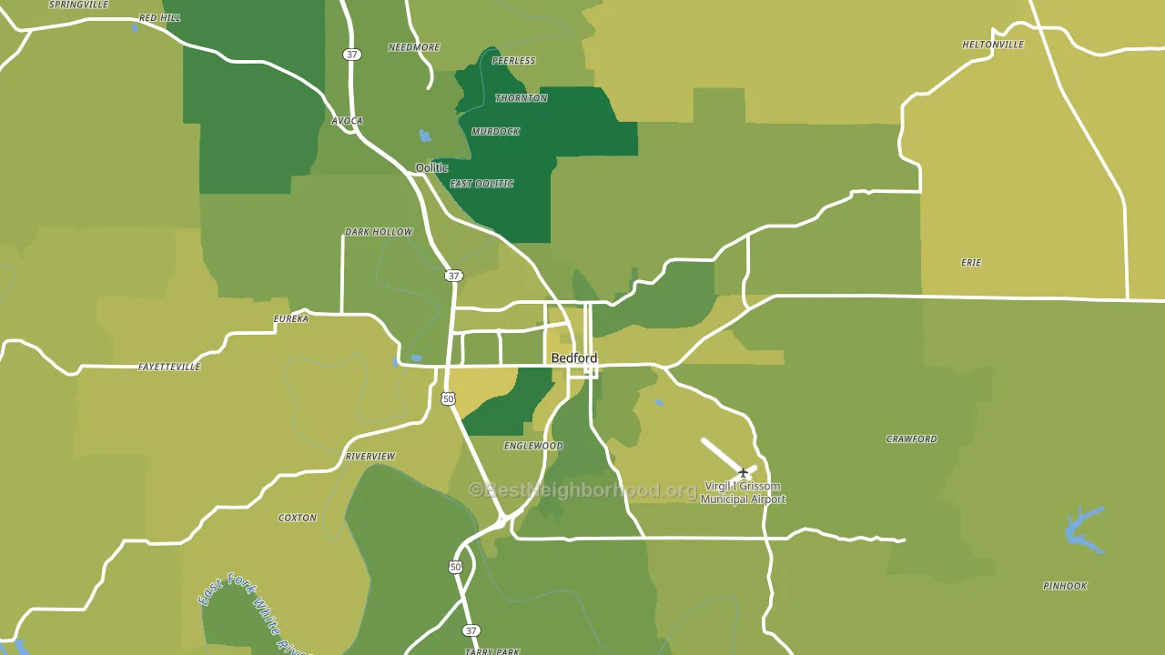 47421, IN block-group voter-turnout map