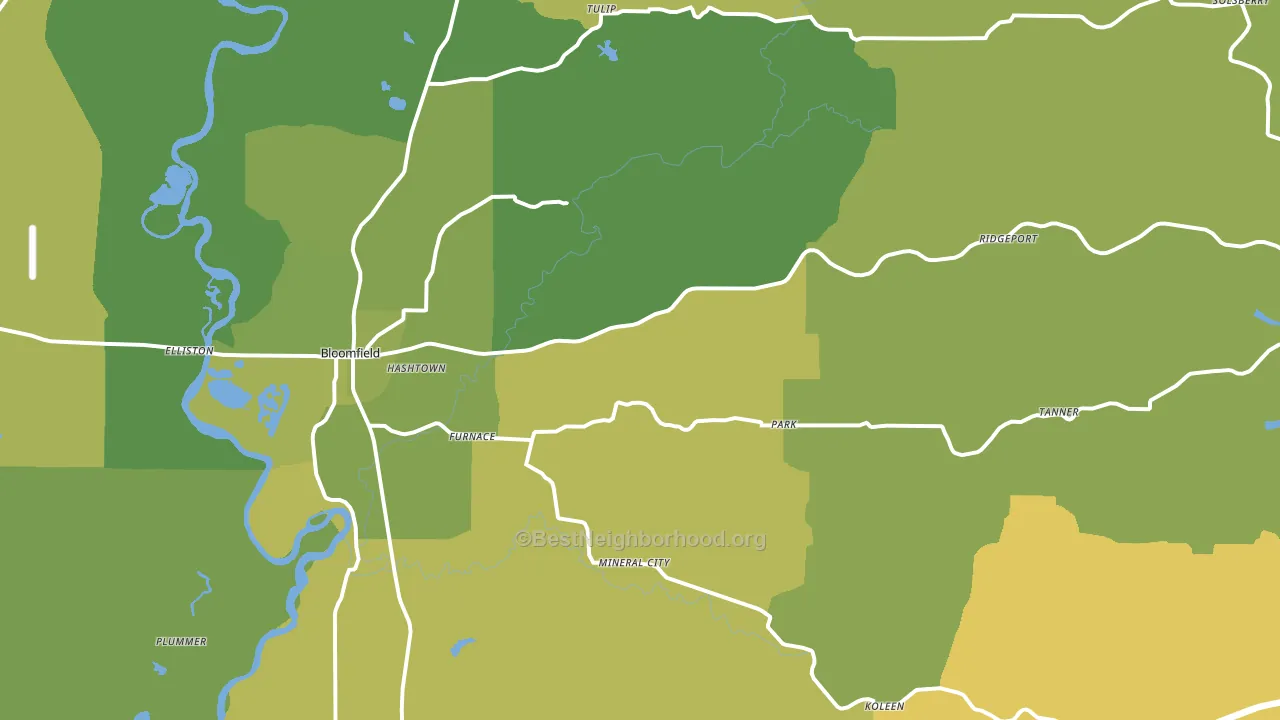 47424, IN block-group voter-turnout map