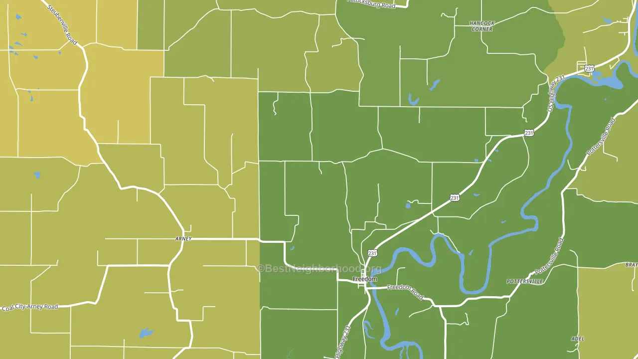 47431, IN block-group voter-turnout map