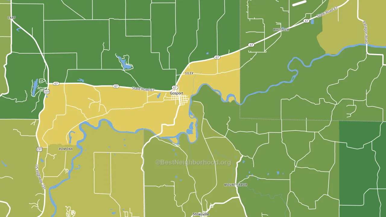47433, IN block-group voter-turnout map