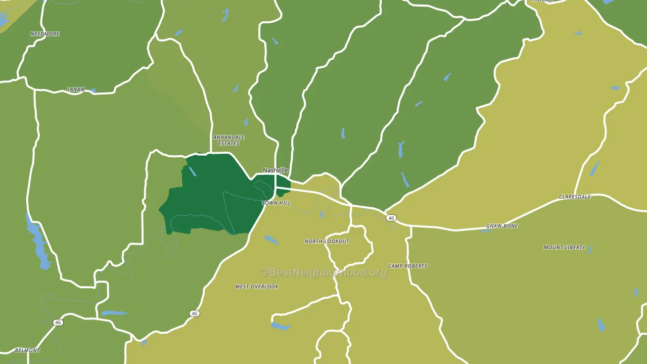 47448, IN block-group voter-turnout map