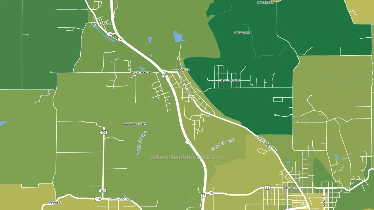 47451, IN block-group voter-turnout map