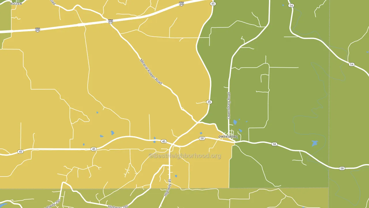 47453, IN block-group voter-turnout map