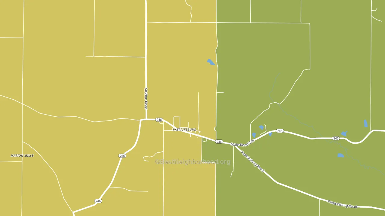 47455, IN block-group voter-turnout map