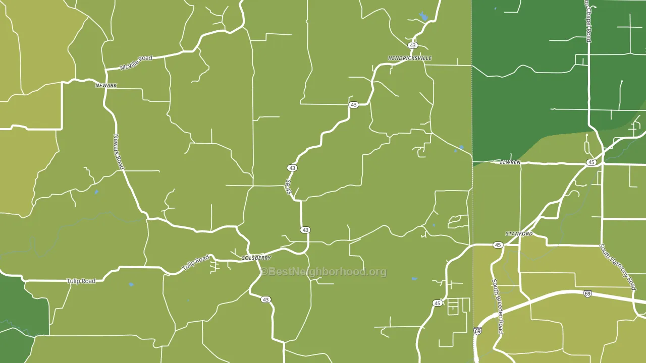 47459, IN block-group voter-turnout map