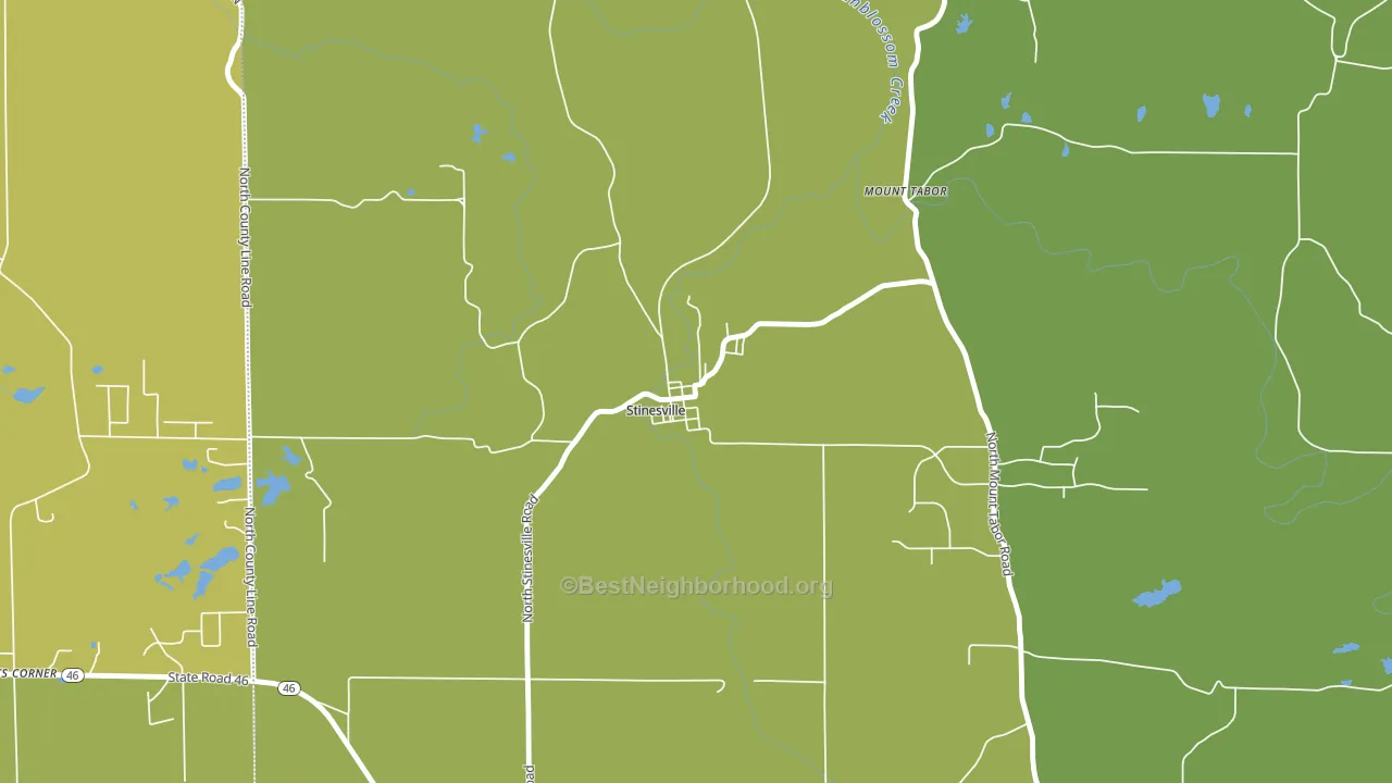 47464, IN block-group voter-turnout map