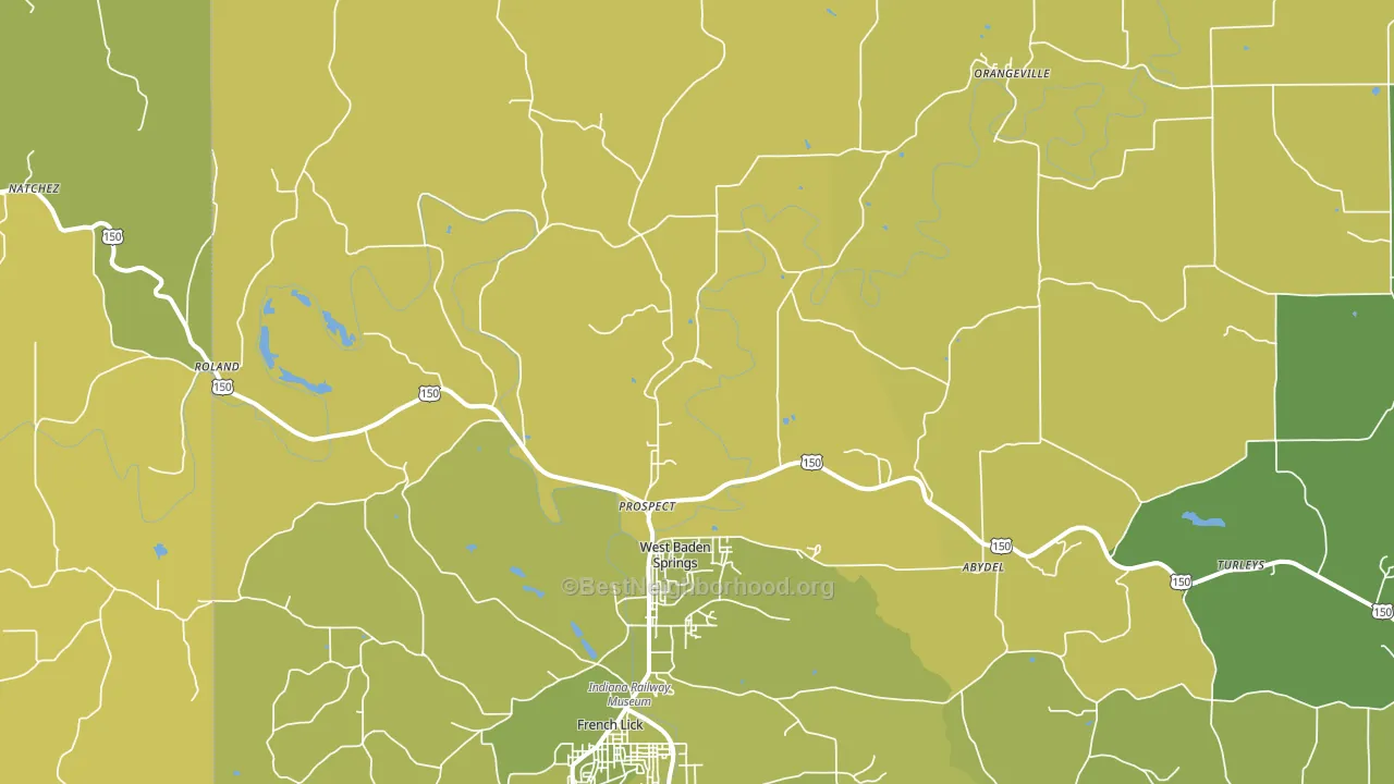 47469, IN block-group voter-turnout map