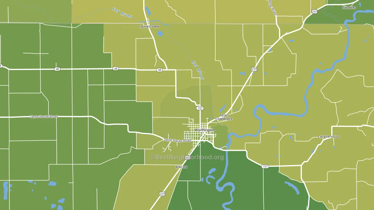 47471, IN block-group voter-turnout map