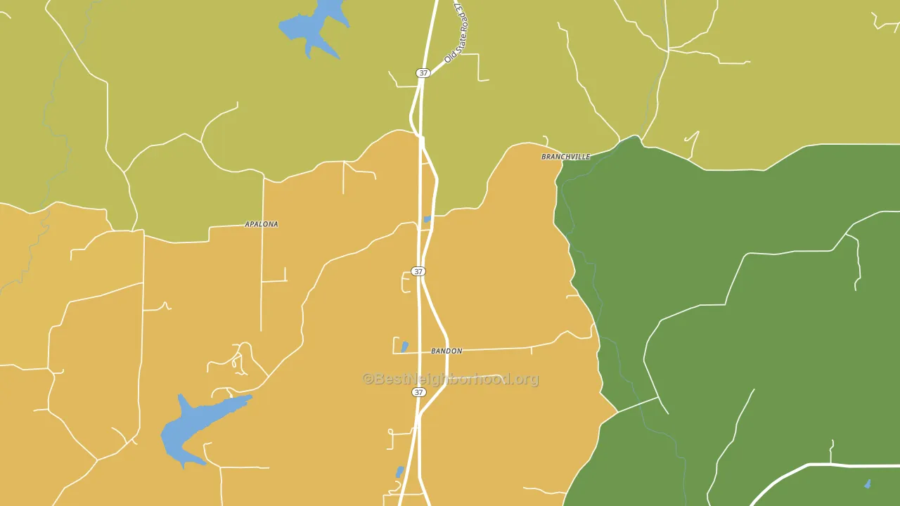 47514, IN block-group voter-turnout map