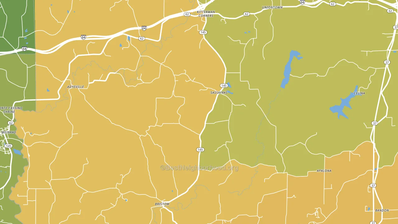 47515, IN block-group voter-turnout map
