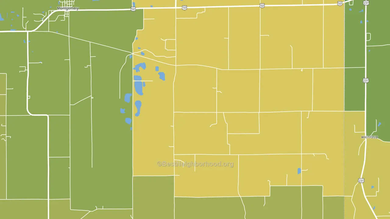47519, IN block-group voter-turnout map