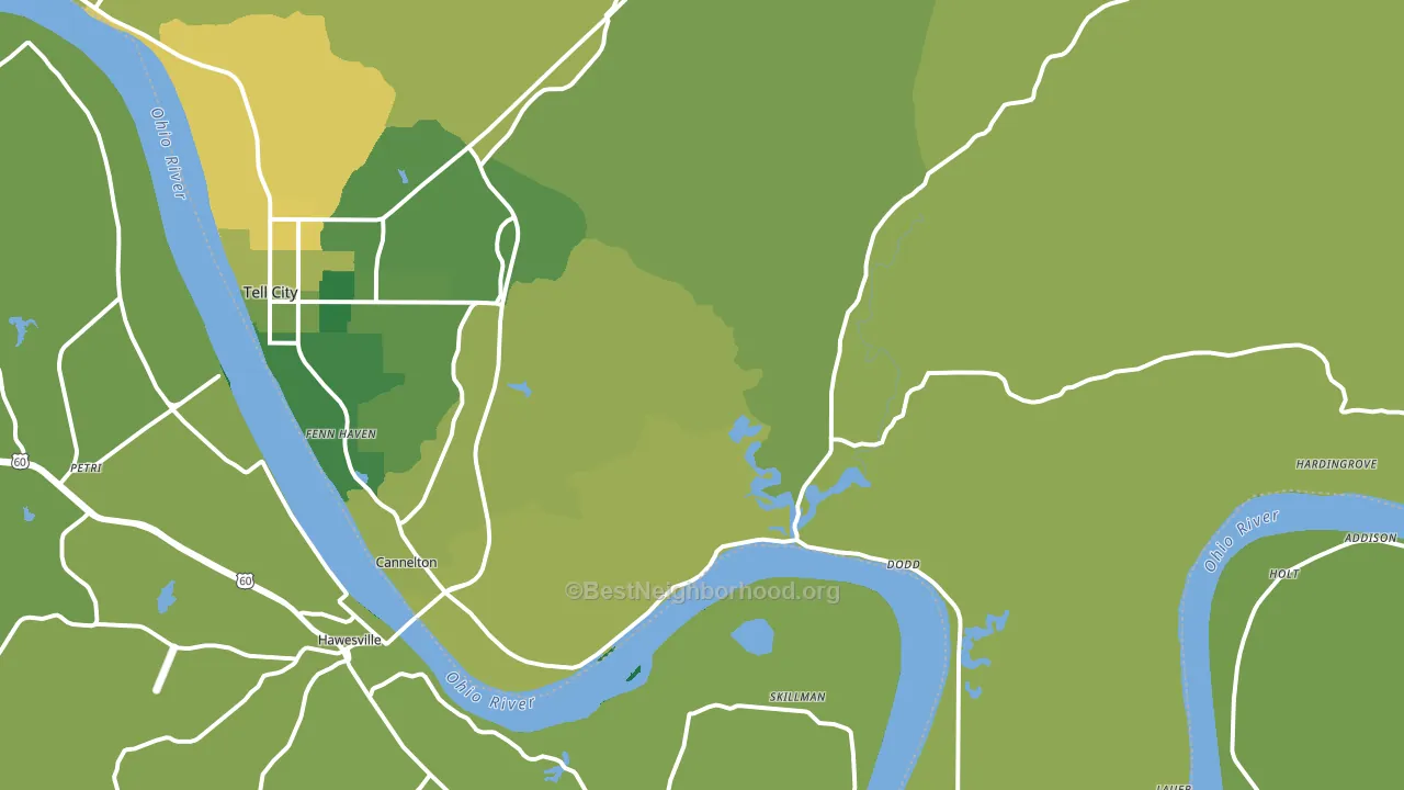 47520, IN block-group voter-turnout map