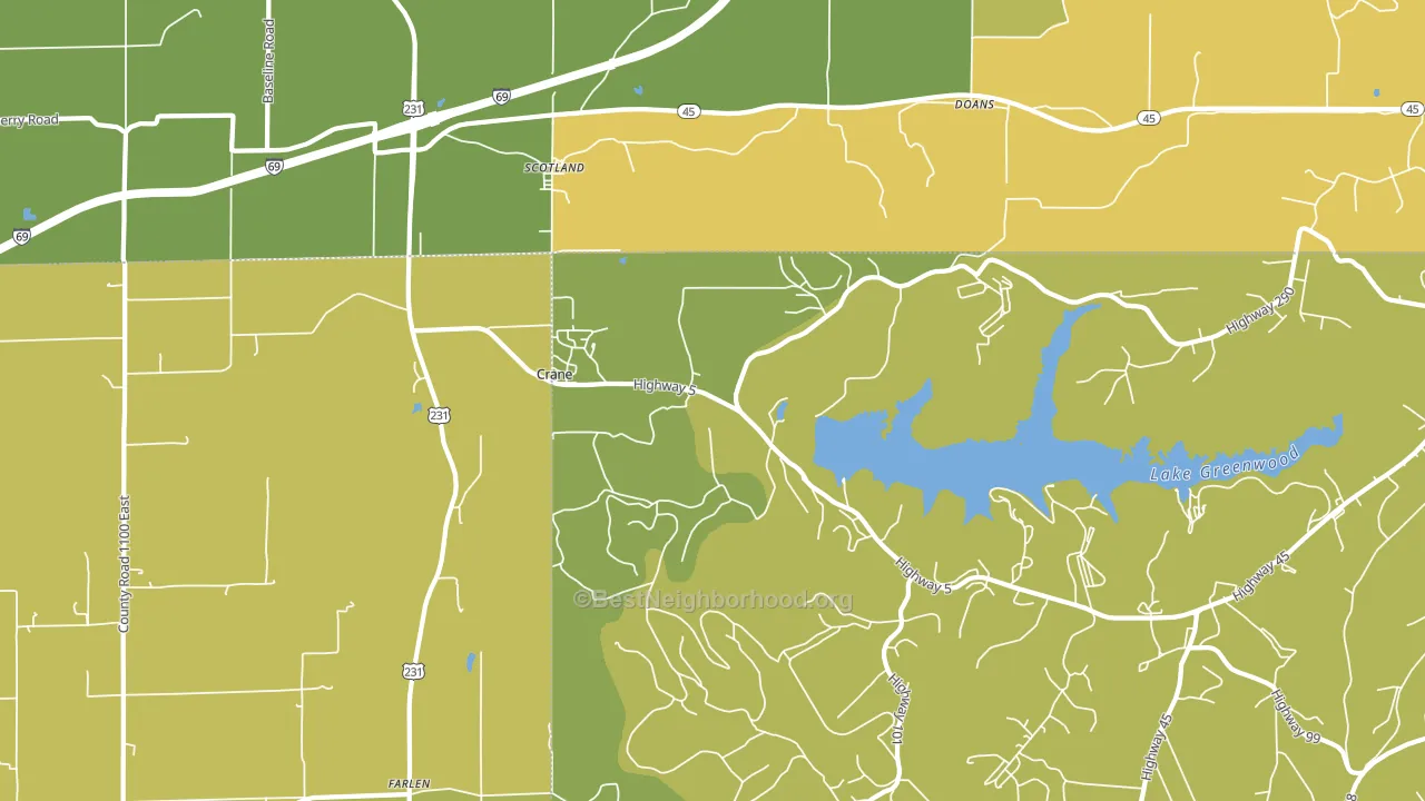 47522, IN block-group voter-turnout map
