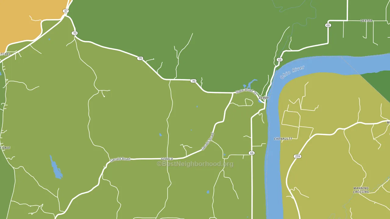 47525, IN block-group voter-turnout map