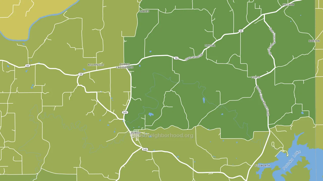47527, IN block-group voter-turnout map
