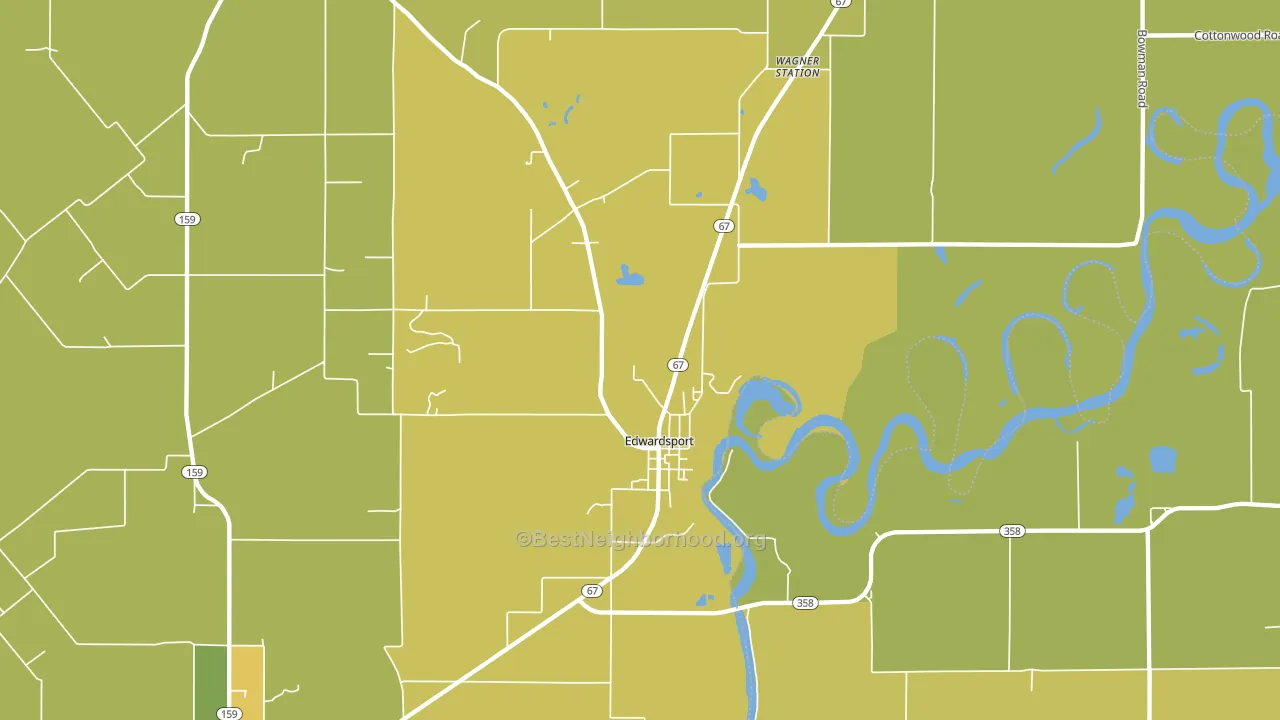 47528, IN block-group voter-turnout map