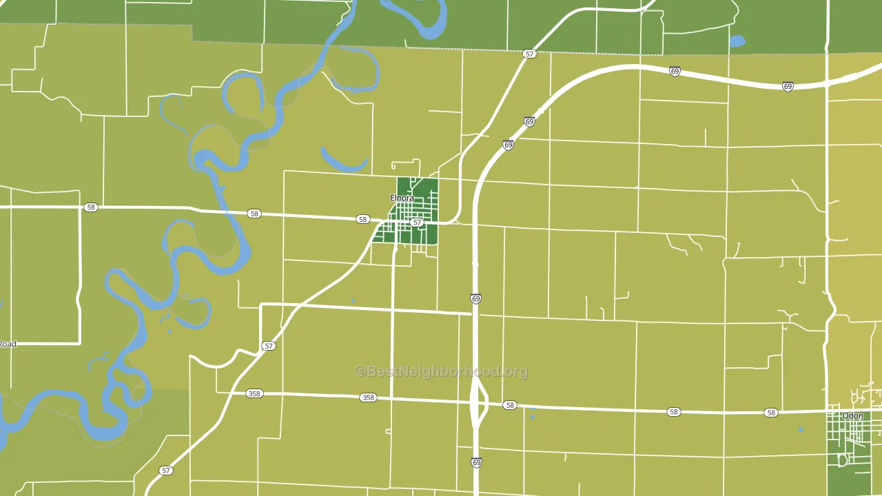 47529, IN block-group voter-turnout map