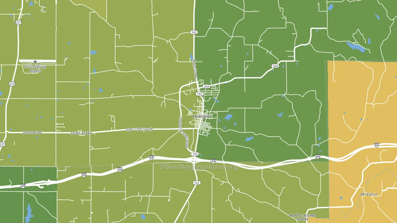 47532, IN block-group voter-turnout map