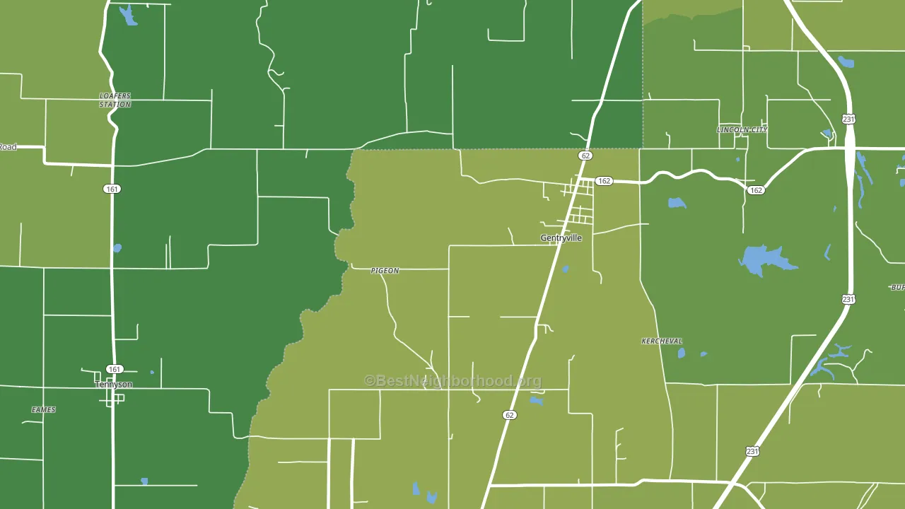 47537, IN block-group voter-turnout map