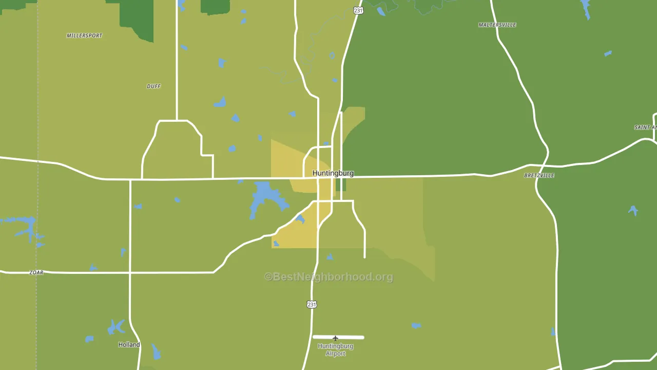 47542, IN block-group voter-turnout map