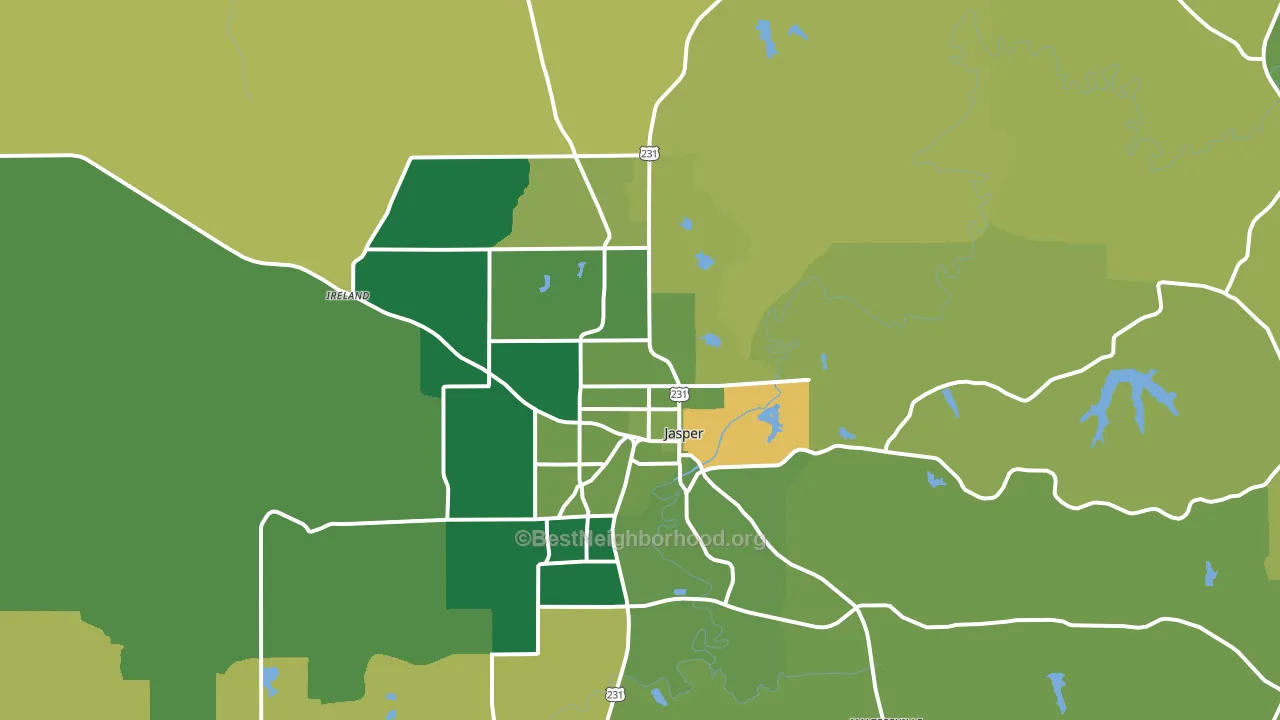 47546, IN block-group voter-turnout map