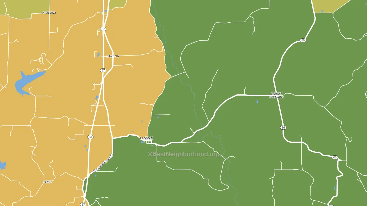 47551, IN block-group voter-turnout map