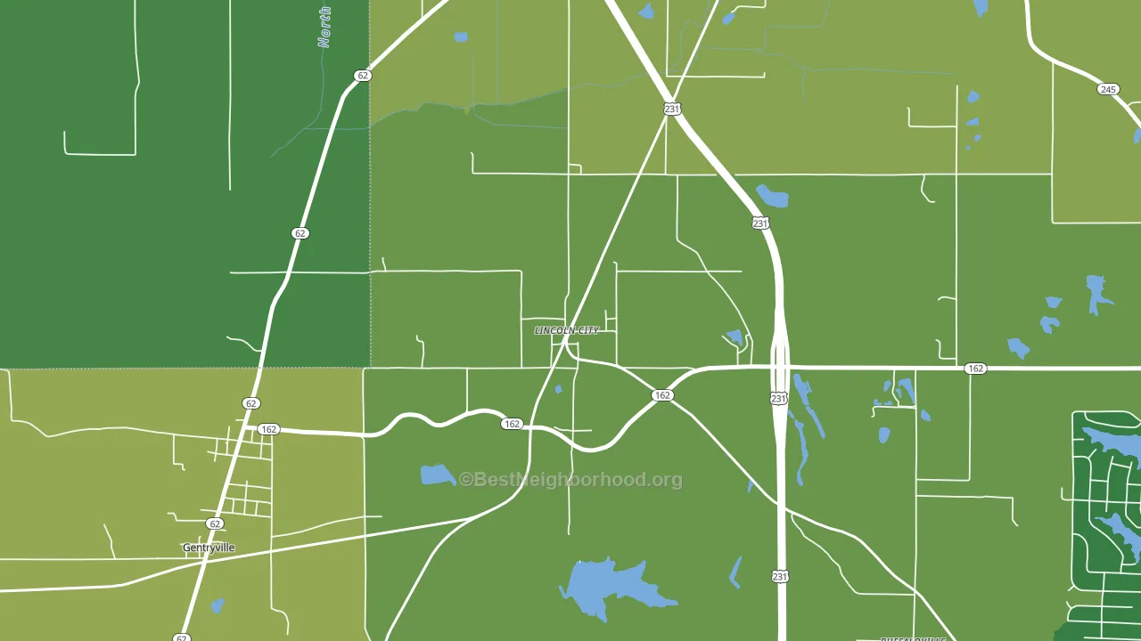 47552, IN block-group voter-turnout map