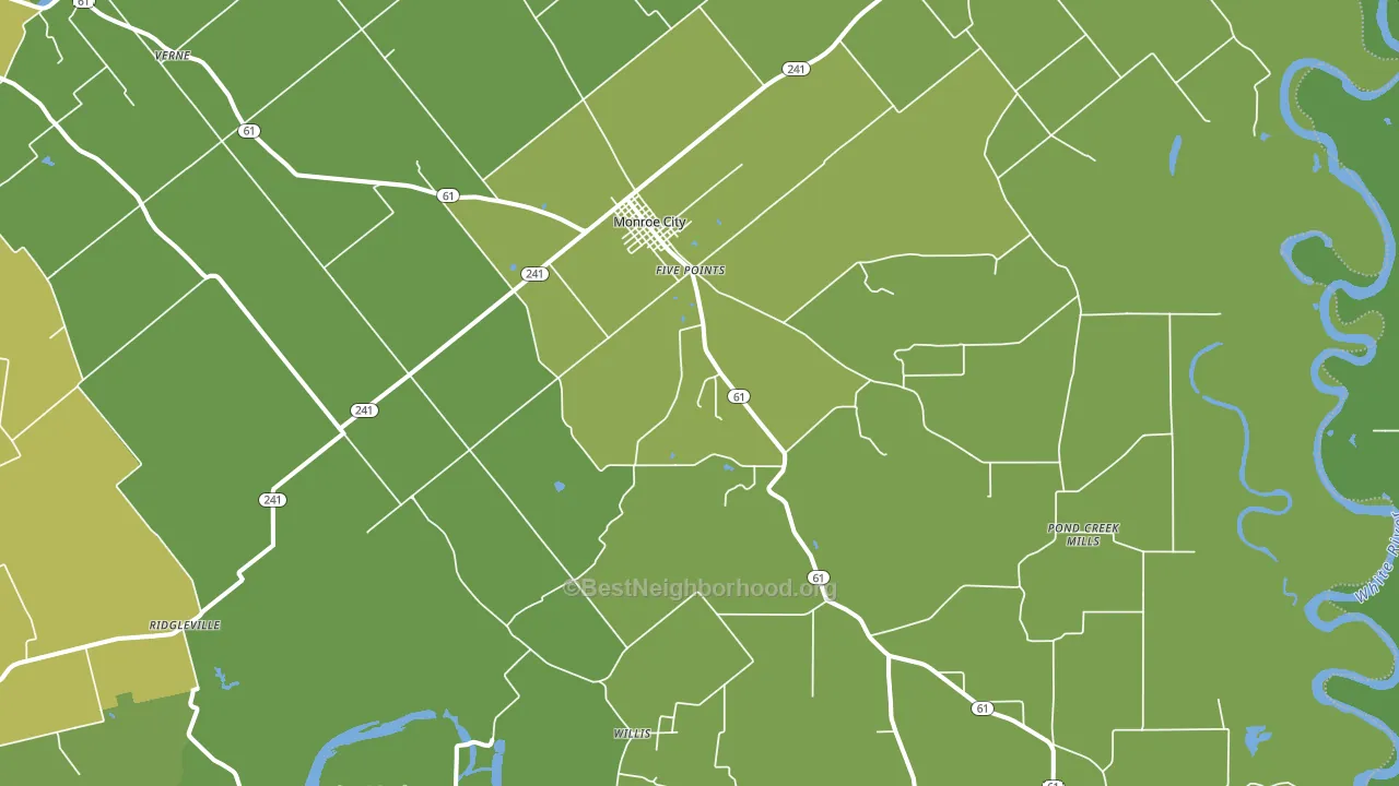 47557, IN block-group voter-turnout map