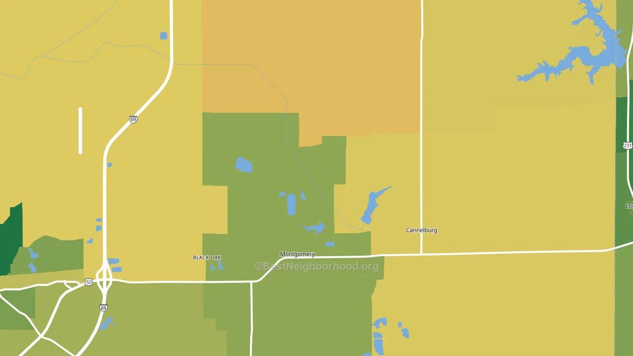 47558, IN block-group voter-turnout map