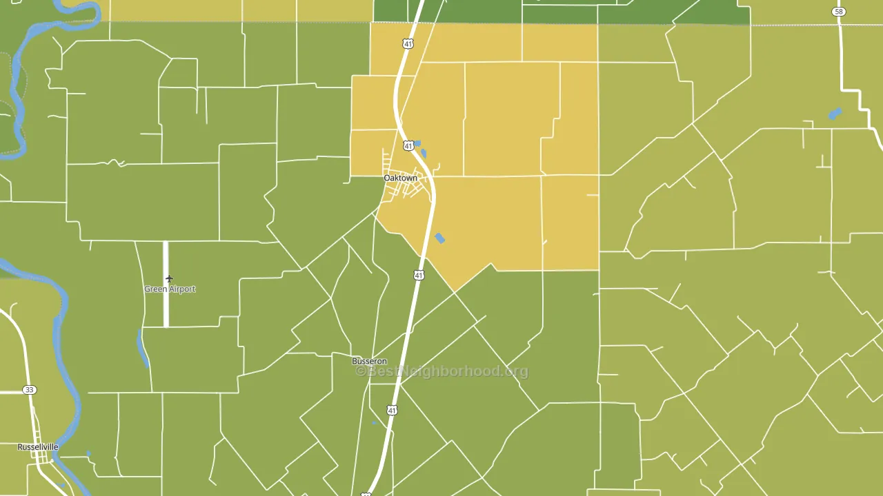 47561, IN block-group voter-turnout map
