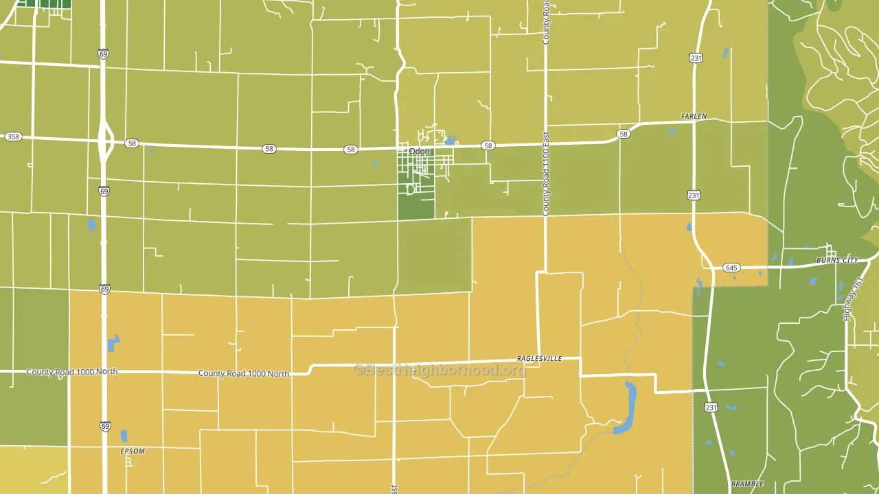 47562, IN block-group voter-turnout map