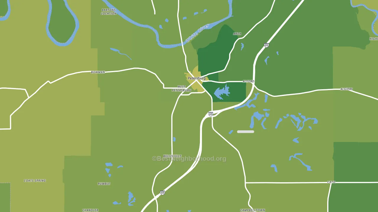 47567, IN block-group voter-turnout map
