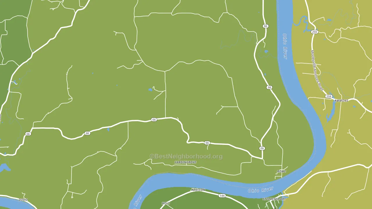 47574, IN block-group voter-turnout map