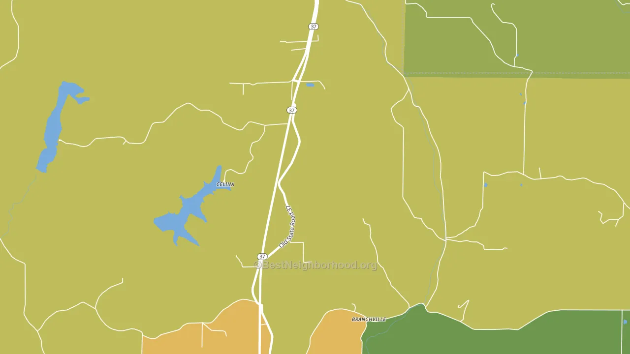47576, IN block-group voter-turnout map