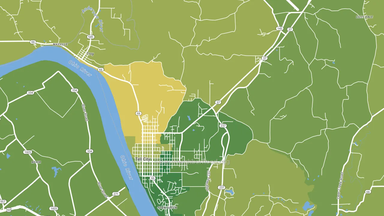 47586, IN block-group voter-turnout map