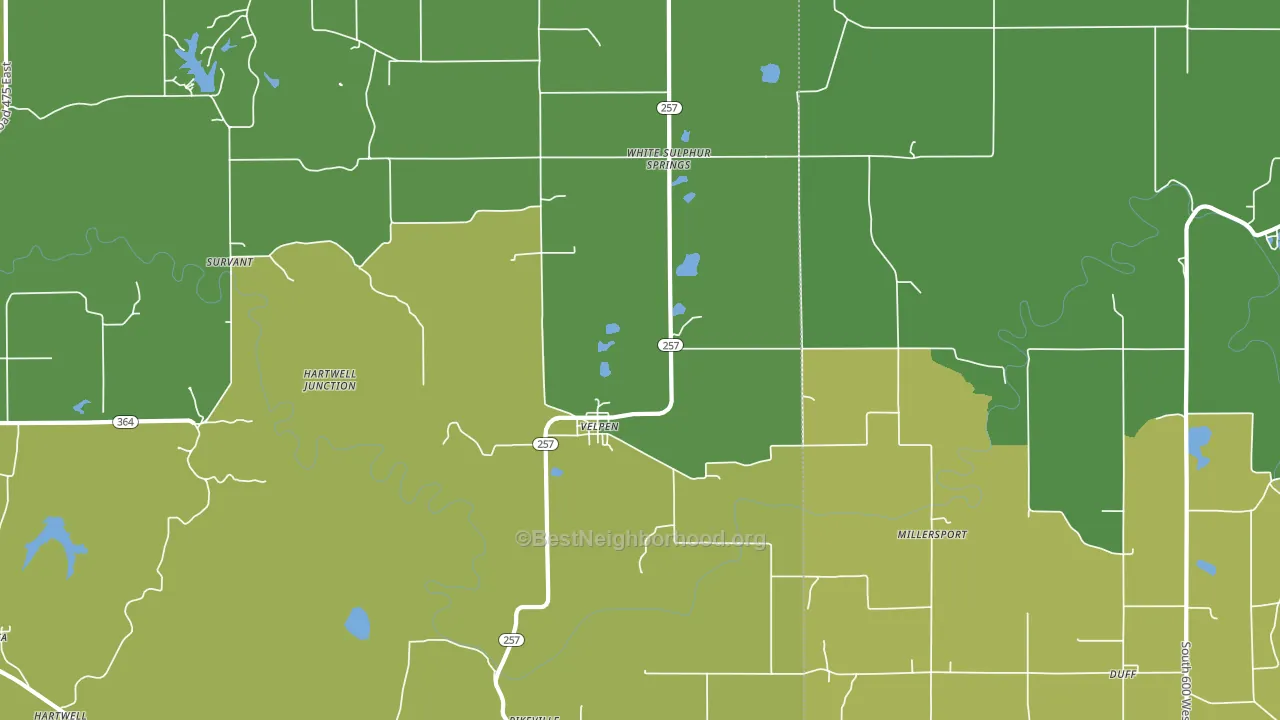 47590, IN block-group voter-turnout map