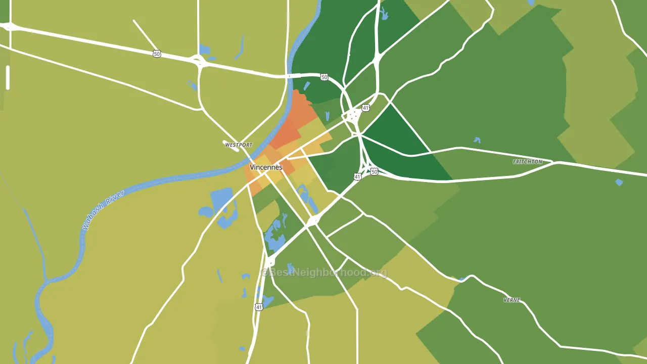 47591, IN block-group voter-turnout map